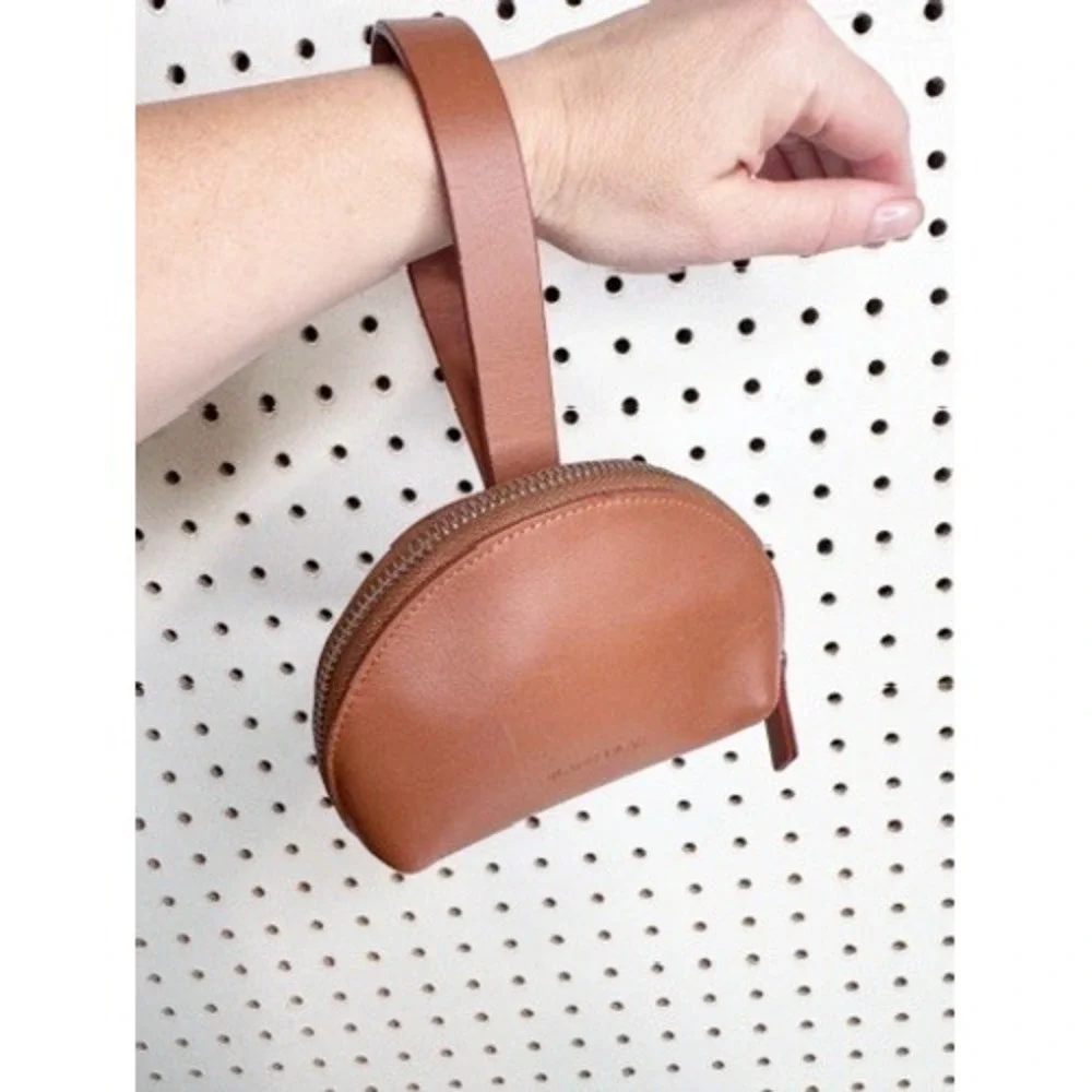 Spanish Leather Wristlet Clutch - BLAME LILAC-  Congac